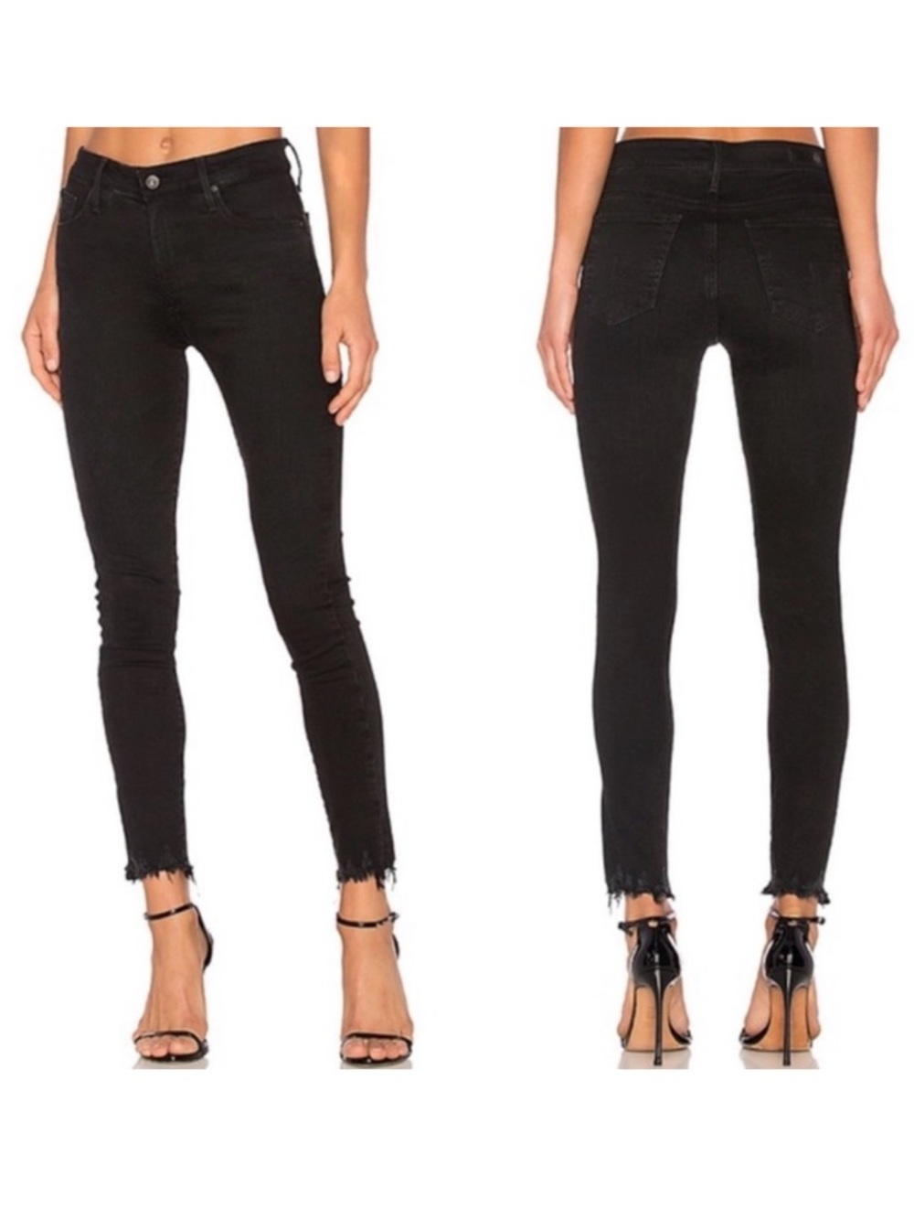 AG Adriano Goldschmied The Farrah High-Rise Skinny Ankle Black Jean